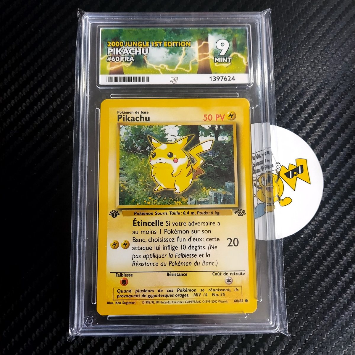 Pokemon Jungle French Pikachu 1ST Edition ACE 9 Mint Carte #60/64 Not PSA – Photo 2